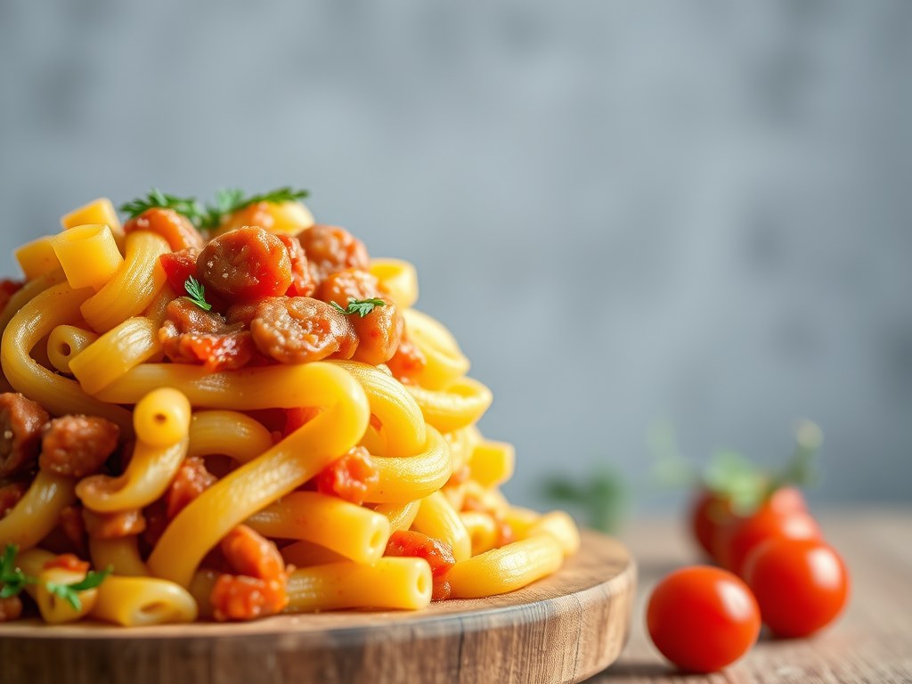 Luie huisvrouwen macaroni, AI-gegenereerde illustratie