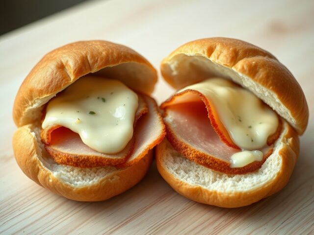 Lunchbroodjes met gebakken beenham