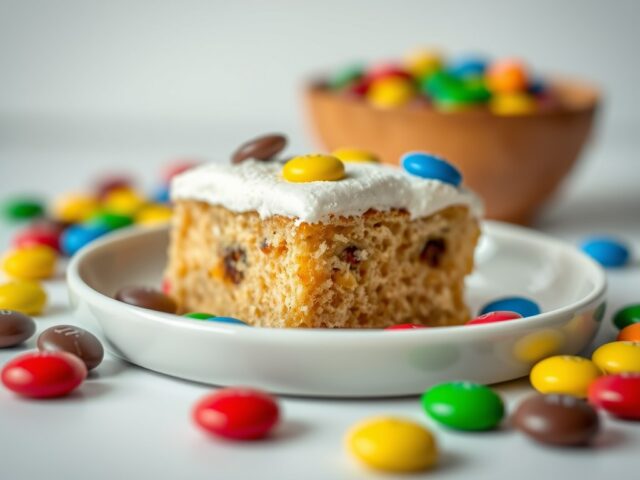 M en M’s cakeje — AI-gegenereerde illustratie