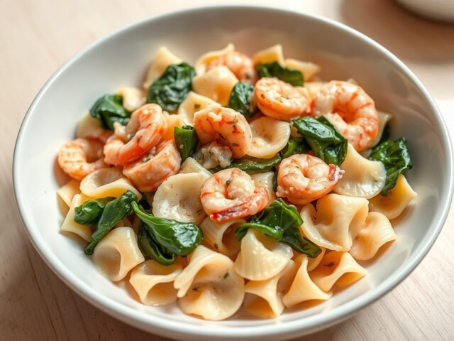 Maaltijdpasta zalm en garnalen