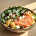 Maaltijdsalade: aardappel-komkommer-gerookte forel