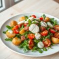 Maaltijdsalade met aardappel en mozzarella