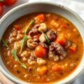 Maaltijdsoep met spelt en pancetta