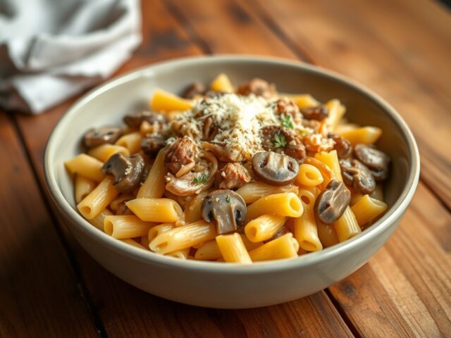 Macaroni met kippenlevers