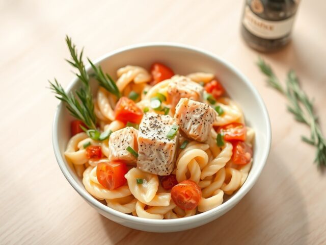 Macaroni met verse zalm