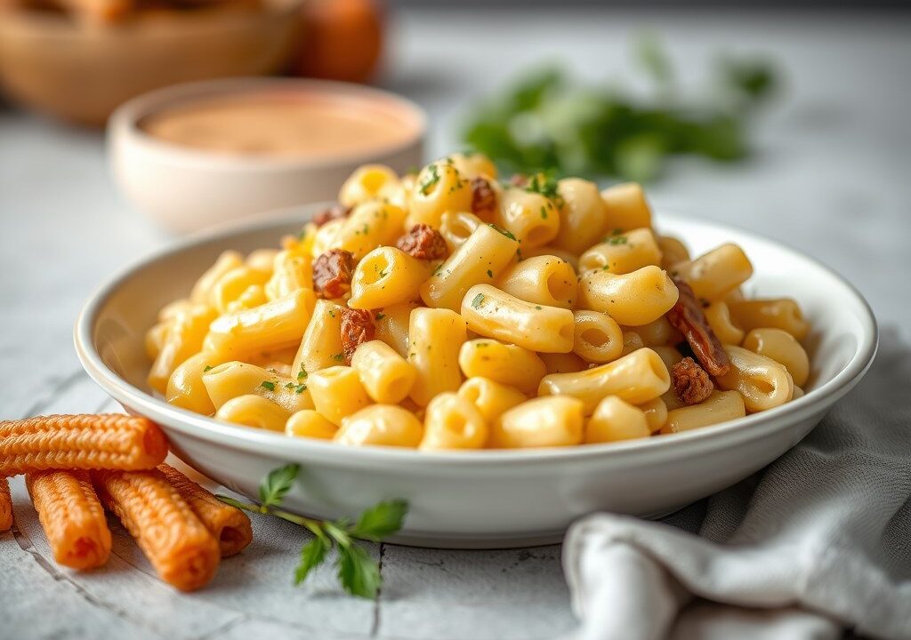Macaroni ovenschotel, snel, gezond en lekker — AI-gegenereerde illustratie