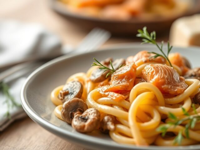 Maccheroni met zalmsaus