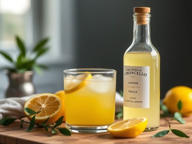 Maken van limoncello (citroenlikeur) β AI-gegenereerde illustratie