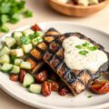 Makreelfilets met dadels en pittige komkommersalade
