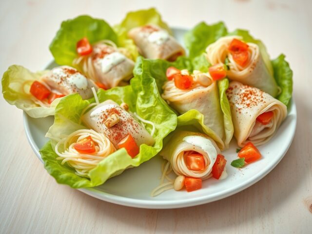 Makreelrolletjes met mihoen en cashewnoten in ijsb