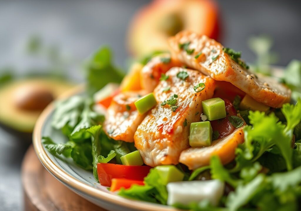 Makreelsalade met een groen jasje, AI-gegenereerde illustratie