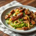 Maltagliati met kwartel en doperwtenpuree