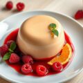 Mandarijnenbavarois met frambozensaus