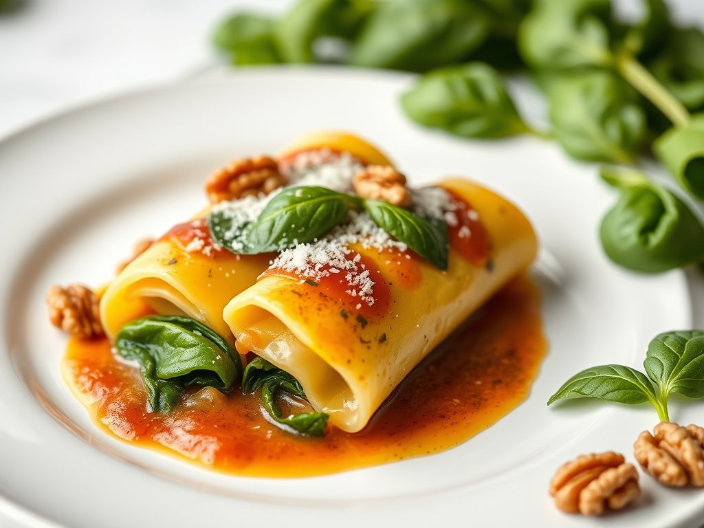 Manicotti, AI-gegenereerde illustratie