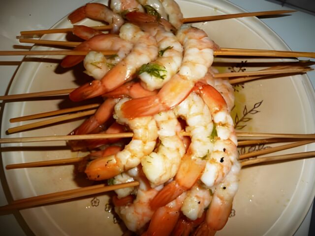 Marinade met knoflook dille en citroen voor gamba’s