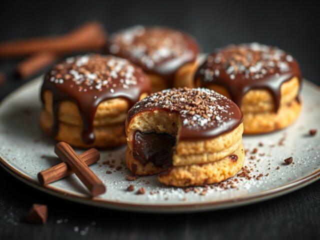 Marmercakejes met chocola — AI-gegenereerde illustratie