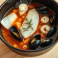 Marmite van steenbolk en zeevruchten