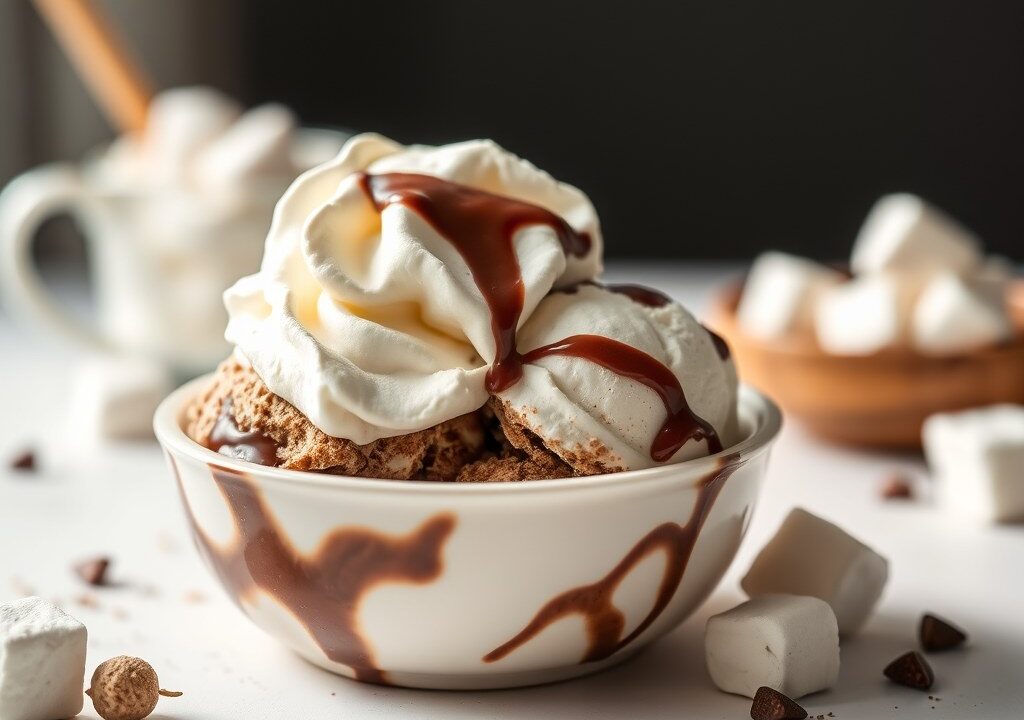 Marshmallow-ijs — AI-gegenereerde illustratie