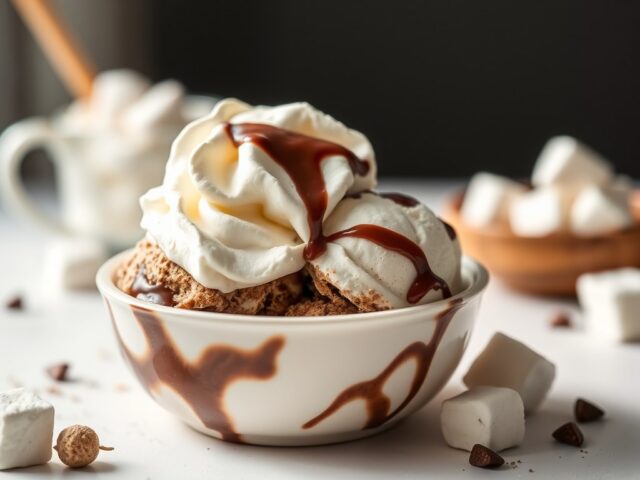 Marshmallow-ijs — AI-gegenereerde illustratie