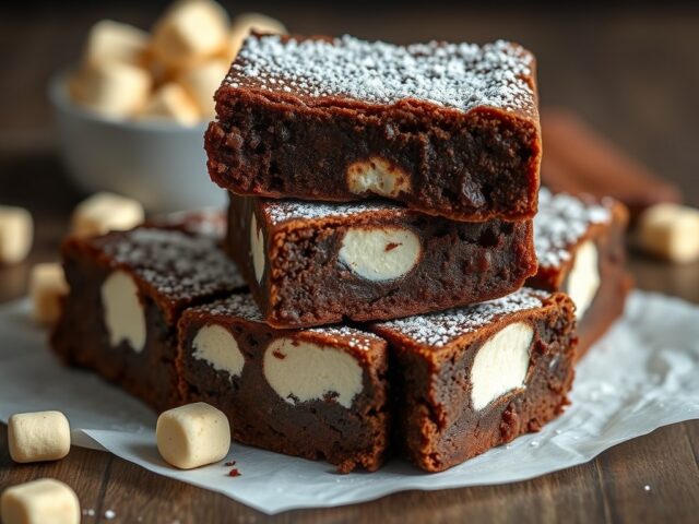 Marshmallowbrownies — AI-gegenereerde illustratie