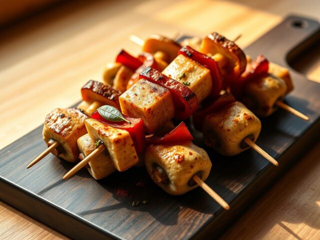 Maryland kebabs met champignons