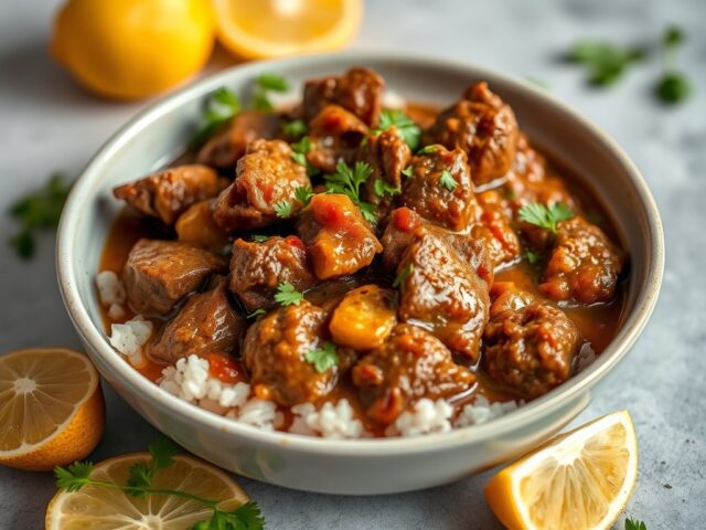Masala met gestoofd rundvlees — AI-gegenereerde illustratie