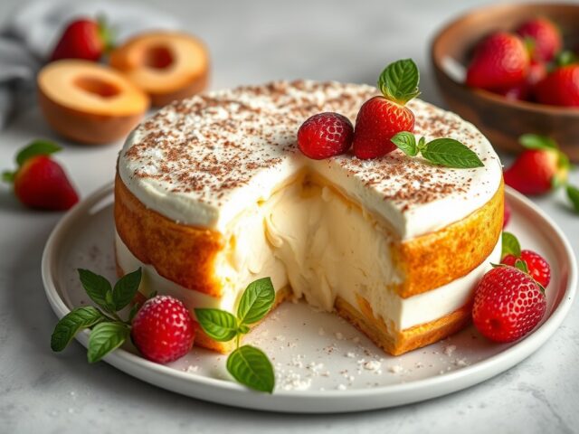 Mascarpone- sinaasappelbasilicum taart