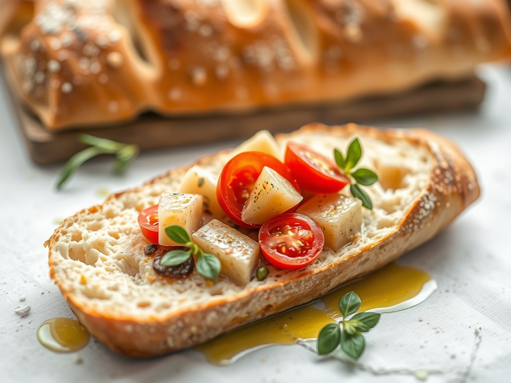 Mediterraan gevuld brood, AI-gegenereerde illustratie