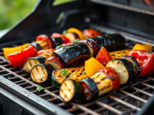Mediterrane groenten van de barbecue