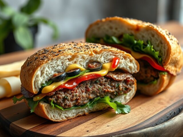 Mediterrane hamburgersandwich
