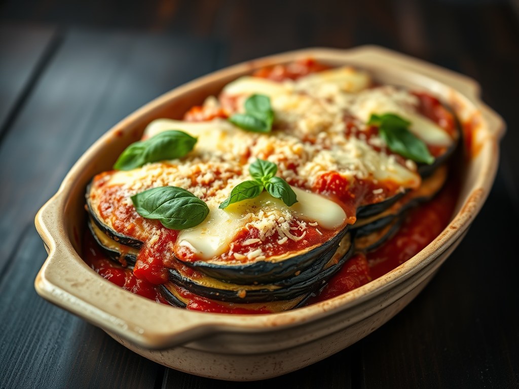 Melanzane alla parmigiana, AI-gegenereerde illustratie
