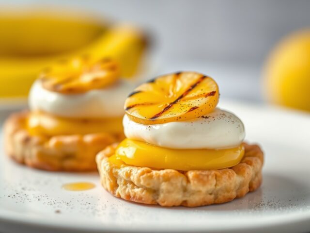 Melktaartjes met gegrilde ananas