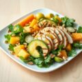 Meloensalade met kip en avocado