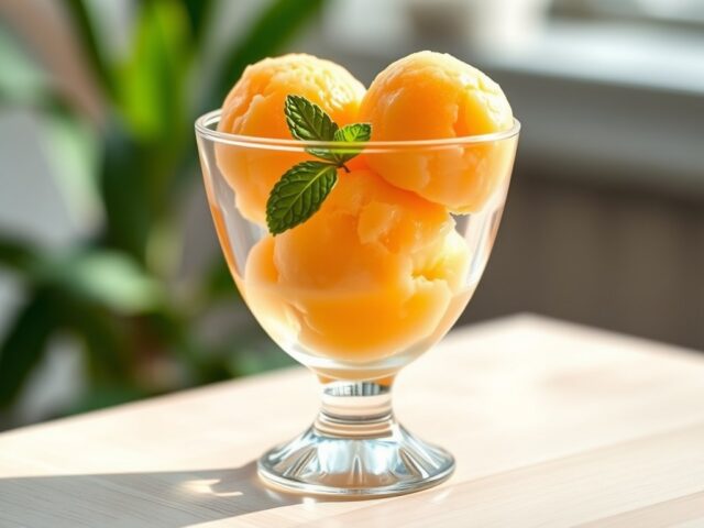 Meloensorbet met witte port