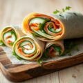 Met zalm gevulde wraps