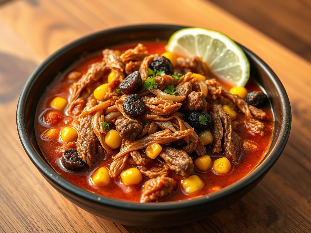 Mexicaans gestoofd rundvlees (Dit moet 2.5 uur stoven), AI-gegenereerde illustratie