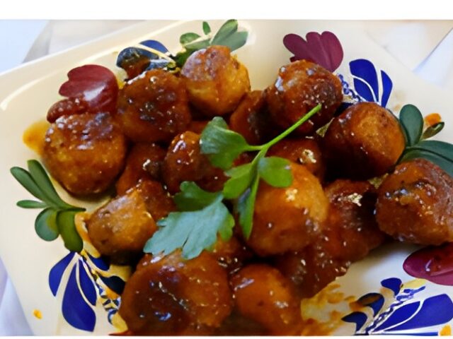 Mexicaanse gehaktballetjes in sticky chipotle abrikozensaus
