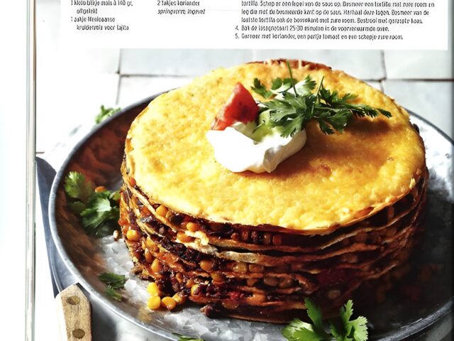 Mexicaanse tortilla taart met gehakt