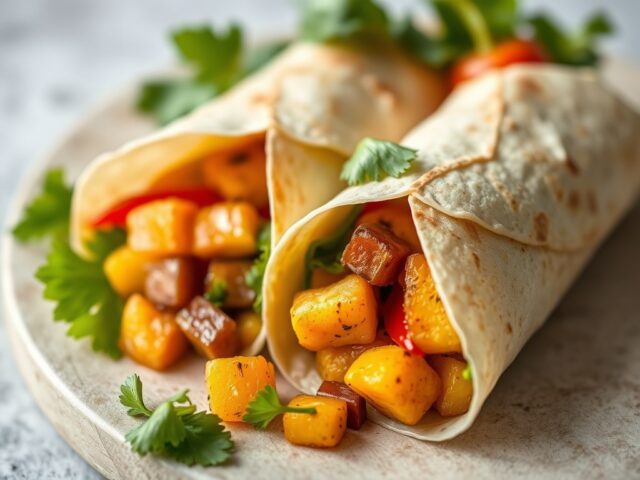 Mexicaanse wraps met paprika en roerbakblokjes