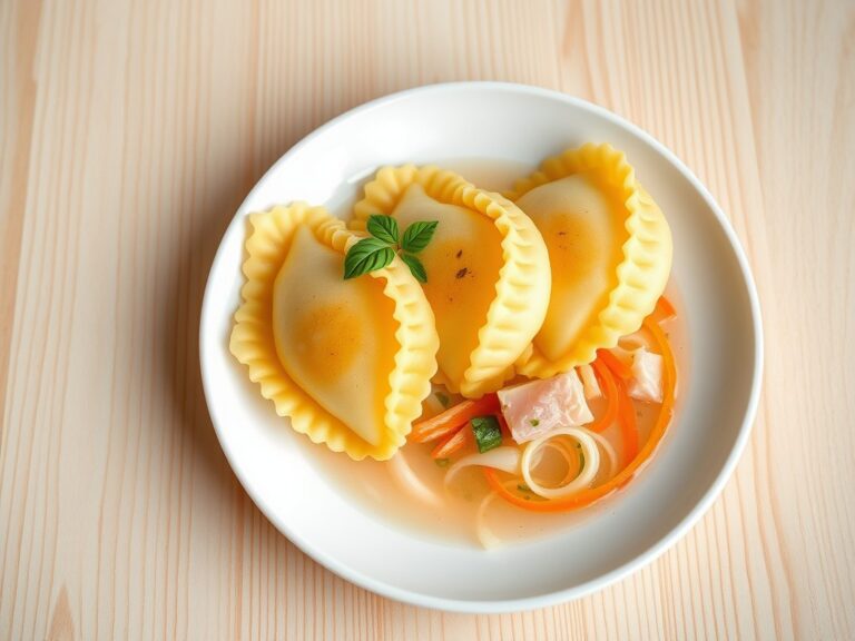 Mezza luna ripiena di salmone e basilico