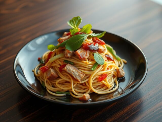 Mie met Paksoi en Chilisaus