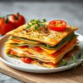 Millefeuille van groenten met kruidenolie