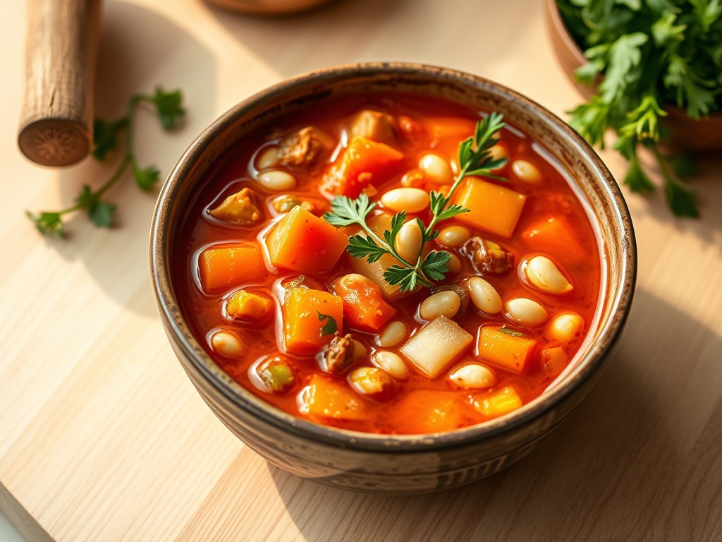 Minestrone, AI-gegenereerde illustratie