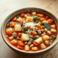 Minestrone met aardappel en witte bonen