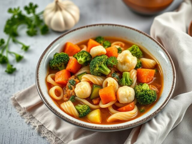 Minestrone met Griekse pasta