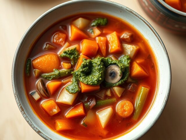 Minestrone met pesto