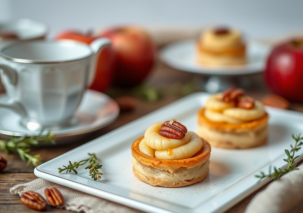Mini appeltaartjes bij een High Tea, AI-gegenereerde illustratie