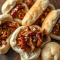 Mini broodjes gevuld met pikante kip