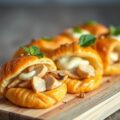 Mini croissantjes met gegrilde kip