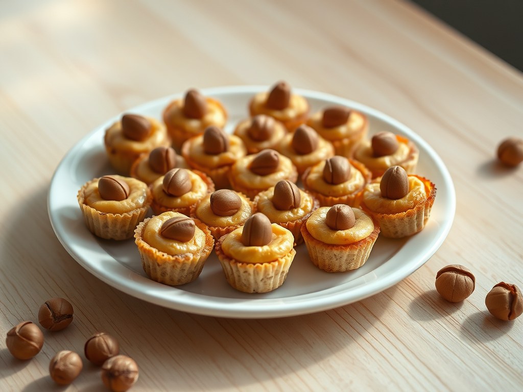 Mini-hazelnootcakejes, AI-gegenereerde illustratie
